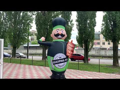 Inflatable waving man 340 cm with fan for advertising a shawarma point