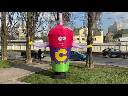 Inflatable advertising character Cup 340 cm with air blower for outdoor advertising of coffee shop