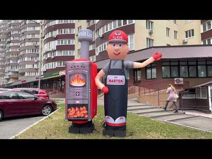 Inflatable handcuff 340 cm for outdoor advertising of a stove installation shop