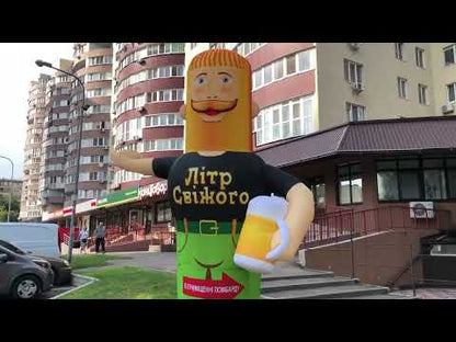 Inflatable waving man 340 cm street advertising waving bearded man