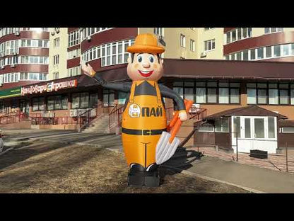 Inflatable hand fan 340 cm for outdoor advertising of garden centers with movable arms and built-in fan