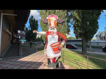 Inflatable cow with arms 340 cm for outdoor advertising of a dairy store