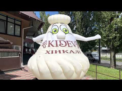 Inflatable character waving hand, Khinkali 340 cm with fan for outdoor advertising of Georgian restaurant