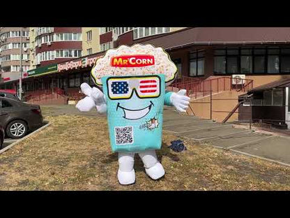 Inflatable popcorn costume for animators 240 cm with fan and battery