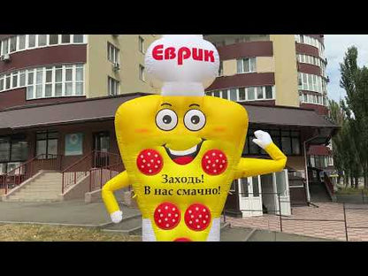 Inflatable pizza slice 340 cm with fan for outdoor advertising of pizzeria