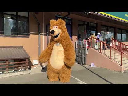 Inflatable bear costume with long fur 2600 mm for entertainers and events