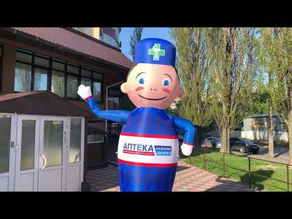 Inflatable figure Pharmacist 340 cm with waving arms for pharmacy outdoor advertising