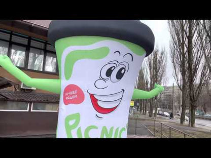 Inflatable waving cup 340 cm with fan for coffee shop