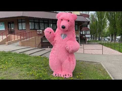Inflatable pink bear costume 2600 mm for entertainers and events