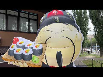 Inflatable sushi chef figure 340 cm with fan for outdoor advertising of sushi bar