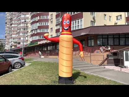 Inflatable character waving hand, Hot dog 340 cm with fan and backlight for outdoor fast food advertising