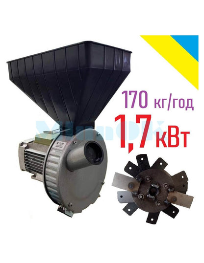 Kruszarka do ziarna Gazda M71 (1,7 kW, ziarno, kolby kukurydzy)
